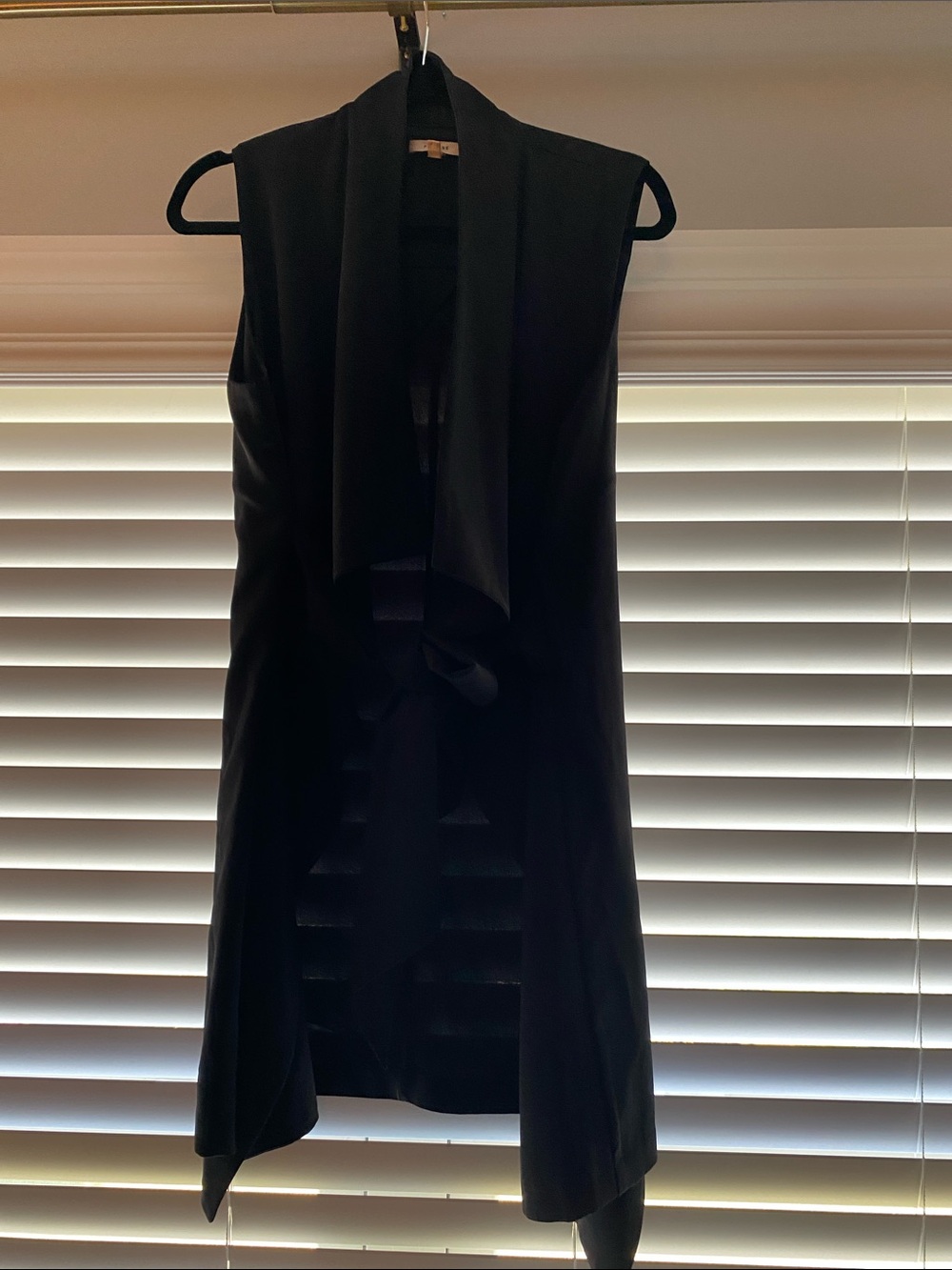 Pleione Black Sleeveless Drape Front Vest